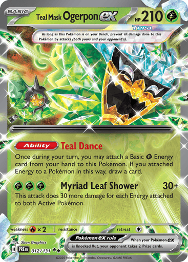 Teal Mask Ogerpon ex – Double Rare – 012/131 – Prismatic Evolutions