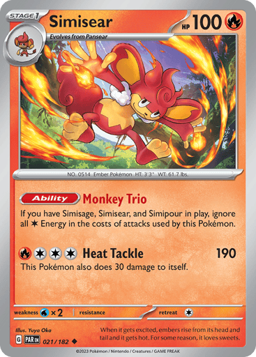 Simisear – Uncommon Reverse Holo – 021/182 – Paradox Rift