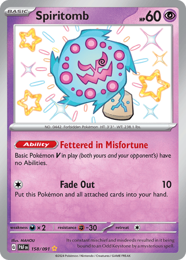 Spiritomb – Shiny Rare – 158/091 – Paldean Fates