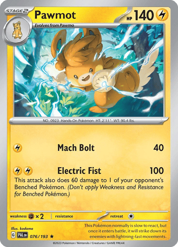 Pawmot – Rare Reverse Holo – 076/193 – Paldea Evolved