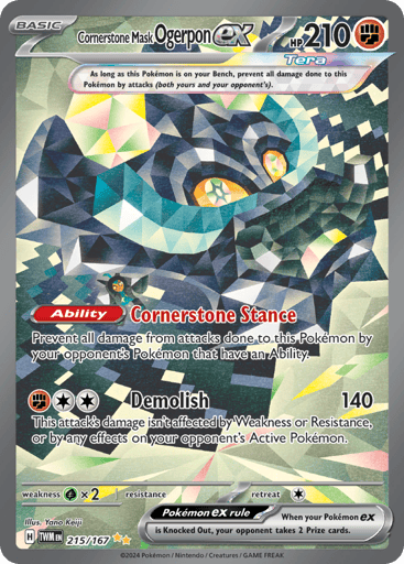 Cornerstone Mask Ogerpon ex – Special Illustration Rare – 215/167 – Twilight Masquerade