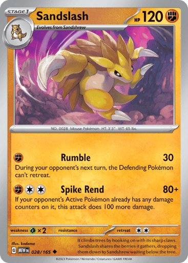 Sandslash – Uncommon – 028/165 – S&V 151