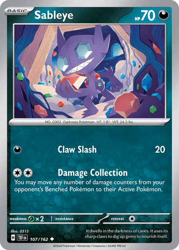 Sableye – Uncommon Reverse Holo – 107/162 – Temporal Forces