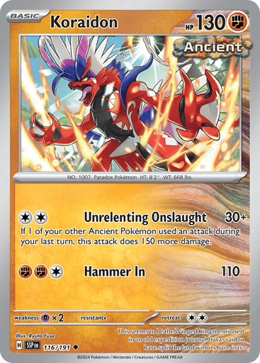 Koraidon – Uncommon Reverse Holo – 116/191 – Surging Sparks