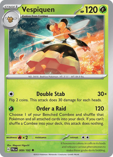 Vespiquen – Uncommon Reverse Holo – 009/193 – Paldea Evolved