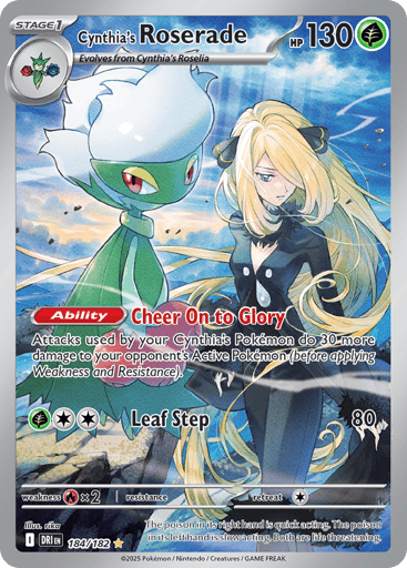 Cynthia’s Roserade – Illustration Rare – 184/182 – Destined Rivals