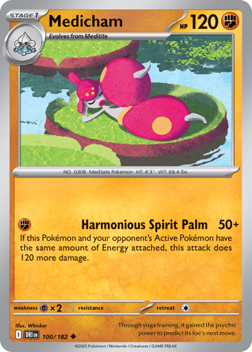 Medicham – Uncommon Reverse Holo – 100/182 – Destined Rivals