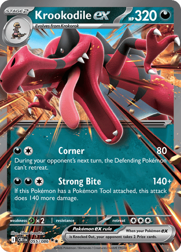 Krookodile ex – Double Rare – 055/086 – Chaos Rising