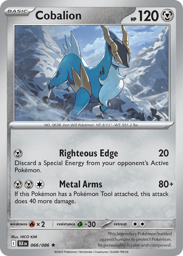 Cobalion – Rare Reverse Holo – 066/086 – Black Bolt