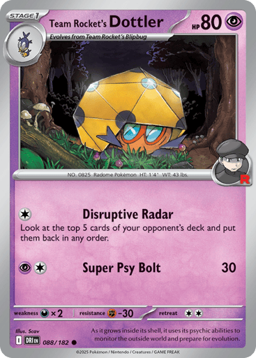 Team Rocket’s Dottler – Common Reverse Holo – 088/182 – Destined Rivals