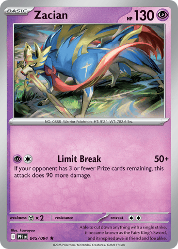 Zacian – Rare Reverse Holo – 045/094 – Phantasmal Flames