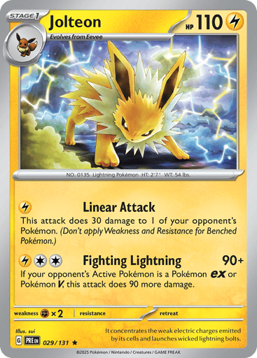 Jolteon – Rare Poké Ball Reverse Holo – 029/131 – Prismatic Evolutions