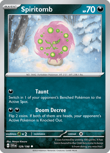 Spiritomb – Uncommon Reverse Holo – 129/198 – Scarlet & Violet
