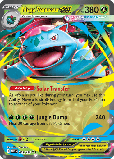 Mega Venusaur ex – Double Rare – 003/132 – Mega Evolution