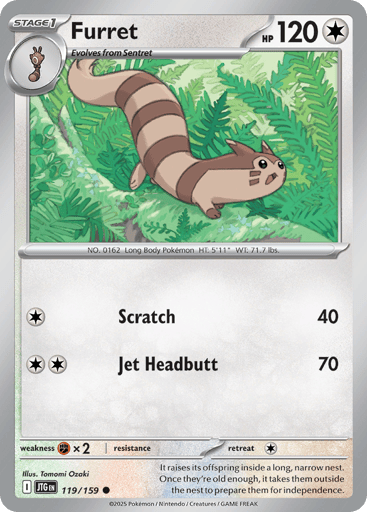 Furret – Common Reverse Holo – 119/159 – Journey Together
