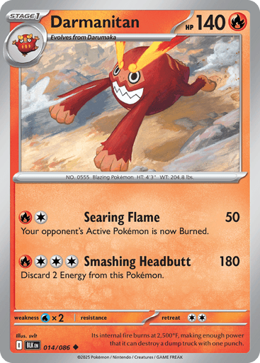 Darmanitan – Uncommon Master Ball Reverse Holo – 014/086 – Black Bolt