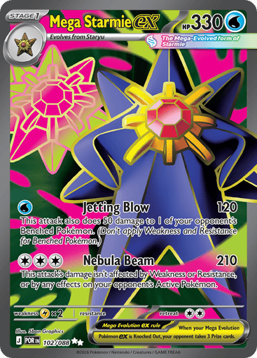 Mega Starmie ex – Ultra Rare – 102/088 – Perfect Order