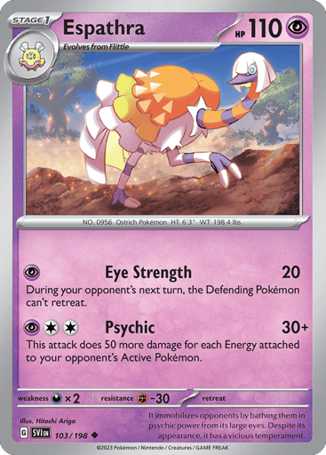 Espathra – Uncommon Reverse Holo – 103/198 – Scarlet & Violet