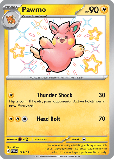 Pawmo – Shiny Rare – 143/091 – Paldean Fates