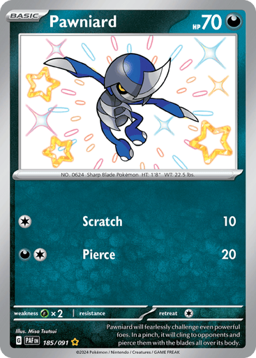 Pawniard – Shiny Rare – 185/091 – Paldean Fates