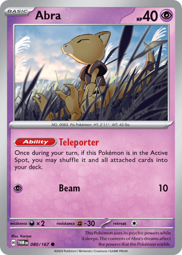 Abra – Common Reverse Holo – 080/167 – Twilight Masquerade