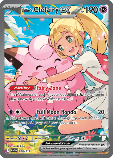 Lillie’s Clefairy ex – Special Illustration Rare – 280/217 – Ascended Heroes