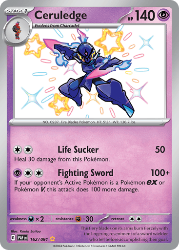 Ceruledge – Shiny Rare – 162/091 – Paldean Fates