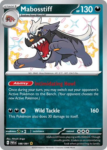 Mabosstiff – Shiny Rare – 188/091 – Paldean Fates