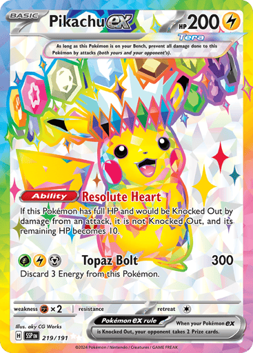 Pikachu ex – Ultra Rare – 219/191 – Surging Sparks