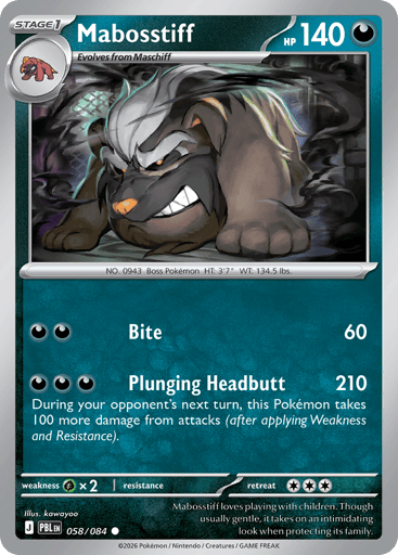 Mabosstiff – Common Reverse Holo – 058/084 – Pitch Black