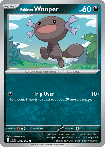 Paldean Wooper – Common Reverse Holo – 093/159 – Journey Together
