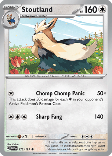 Stoutland – Uncommon Reverse Holo – 172/197 – Obsidian Flames