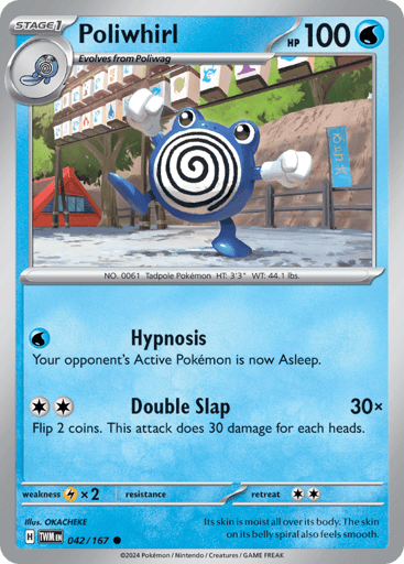 Poliwhirl – Common Reverse Holo – 042/167 – Twilight Masquerade