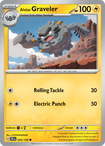 Alolan Graveler – Common Reverse Holo – 045/159 – Journey Together