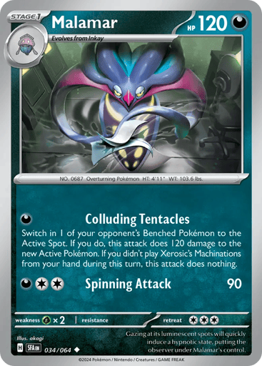 Malamar – Uncommon Reverse Holo – 034/064 – Shrouded Fable