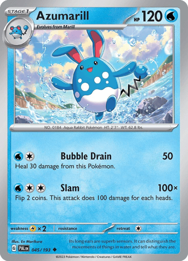 Azumarill – Uncommon Reverse Holo – 045/193 – Paldea Evolved