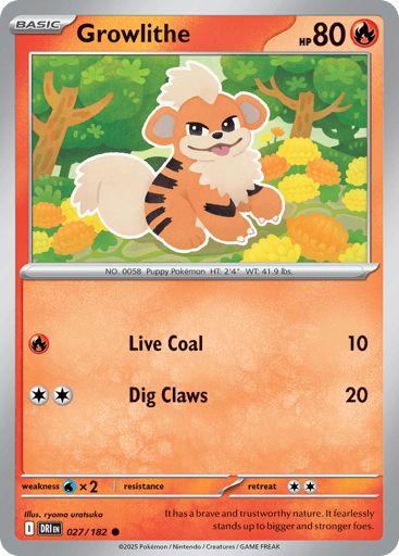 Growlithe – Common Reverse Holo – 027/182 – Destined Rivals