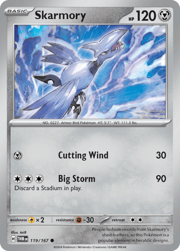 Skarmory – Common Reverse Holo – 119/167 – Twilight Masquerade
