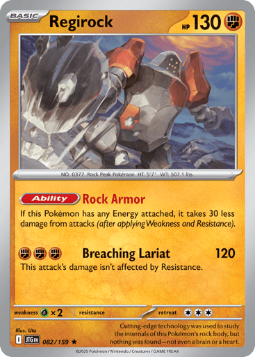 Regirock – Rare Reverse Holo – 082/159 – Journey Together
