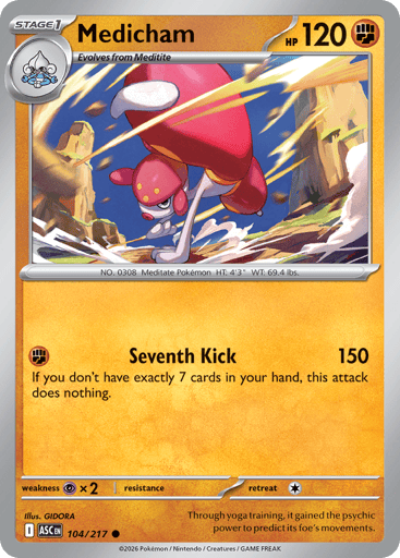 Medicham – Common Reverse Holo – 104/217 – Ascended Heroes