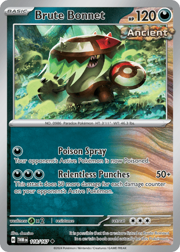 Brute Bonnet – Uncommon Reverse Holo – 118/167 – Twilight Masquerade