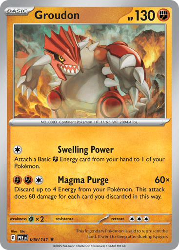 Groudon – Rare Master Ball Reverse Holo – 049/131 – Prismatic Evolutions