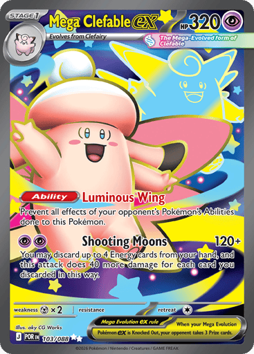 Mega Clefable ex – Ultra Rare – 103/088 – Perfect Order