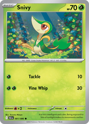 Snivy – Common Reverse Holo – 001/086 – Black Bolt