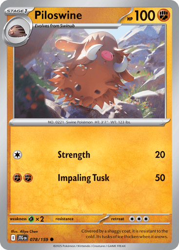 Piloswine – Common Reverse Holo – 078/159 – Journey Together