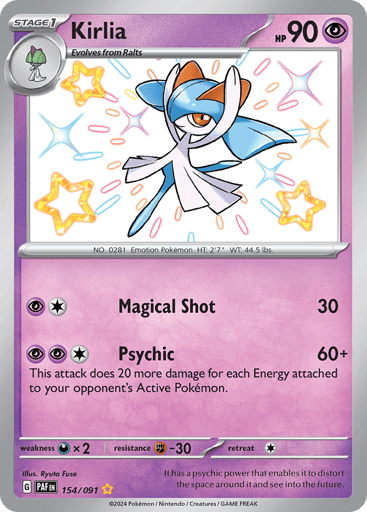 Kirlia – Shiny Rare – 154/091 – Paldean Fates