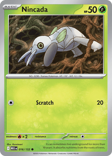 Nincada – Common Reverse Holo – 016/132 – Mega Evolution