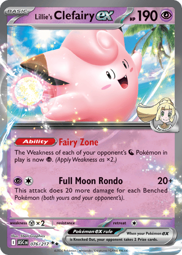 Lillie’s Clefairy ex – Double Rare – 076/217 – Ascended Heroes