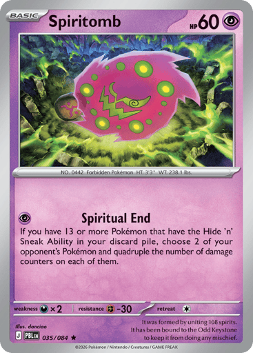 Spiritomb – Rare Reverse Holo – 035/084 – Pitch Black