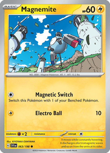 Magnemite – Common Reverse Holo – 063/198 – Scarlet & Violet